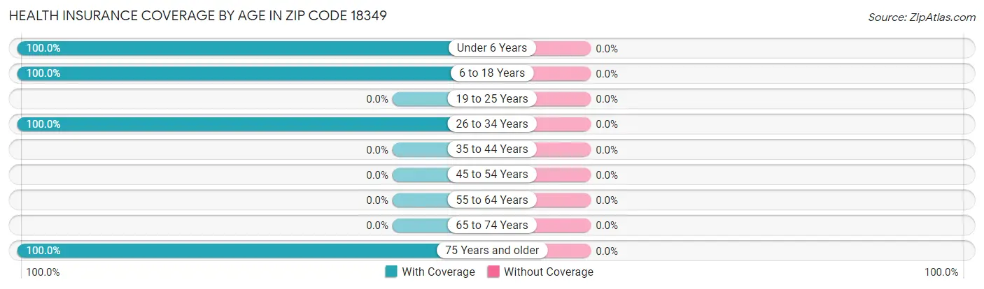 Health Insurance Coverage by Age in Zip Code 18349
