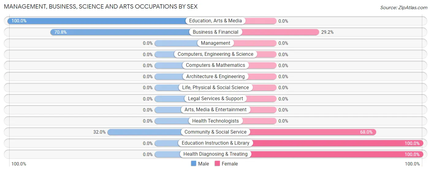 Management, Business, Science and Arts Occupations by Sex in Zip Code 18469