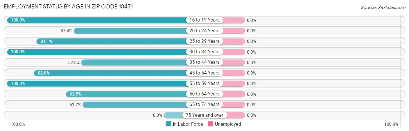Employment Status by Age in Zip Code 18471