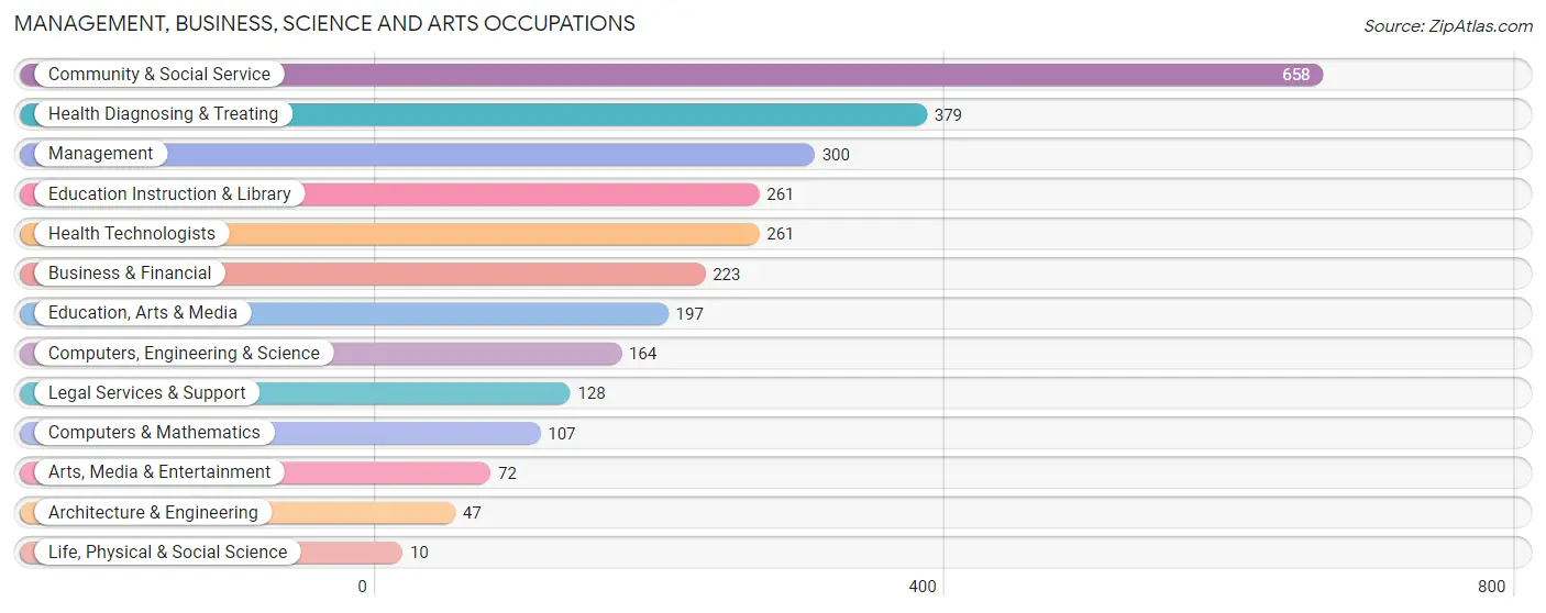 Management, Business, Science and Arts Occupations in Zip Code 18509