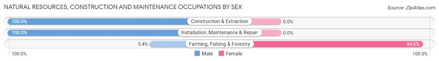 Natural Resources, Construction and Maintenance Occupations by Sex in Zip Code 18612