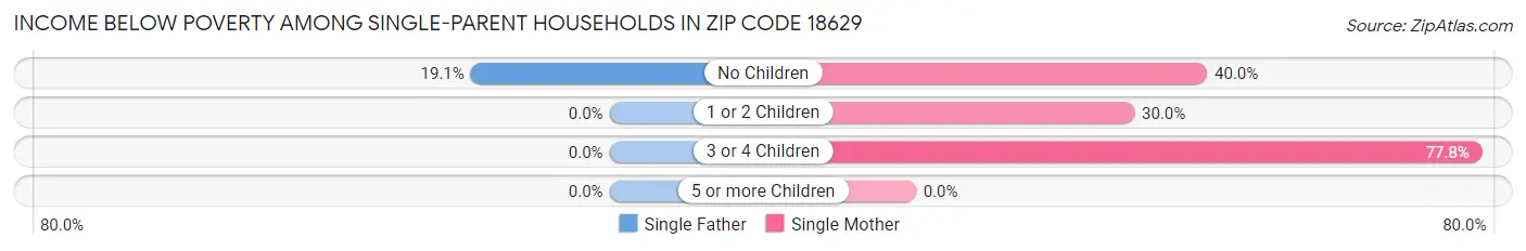 Income Below Poverty Among Single-Parent Households in Zip Code 18629