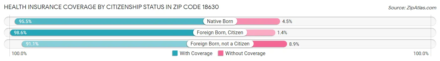 Health Insurance Coverage by Citizenship Status in Zip Code 18630