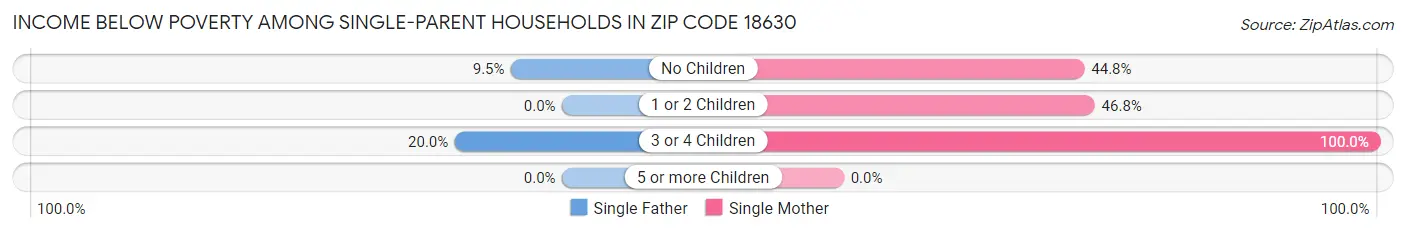 Income Below Poverty Among Single-Parent Households in Zip Code 18630