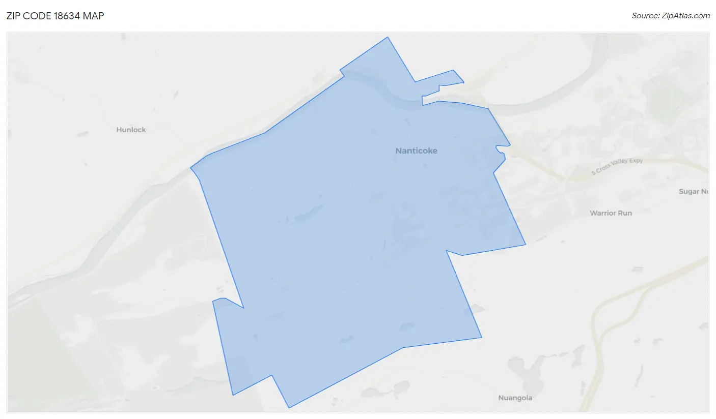 Zip Code 18634 Map