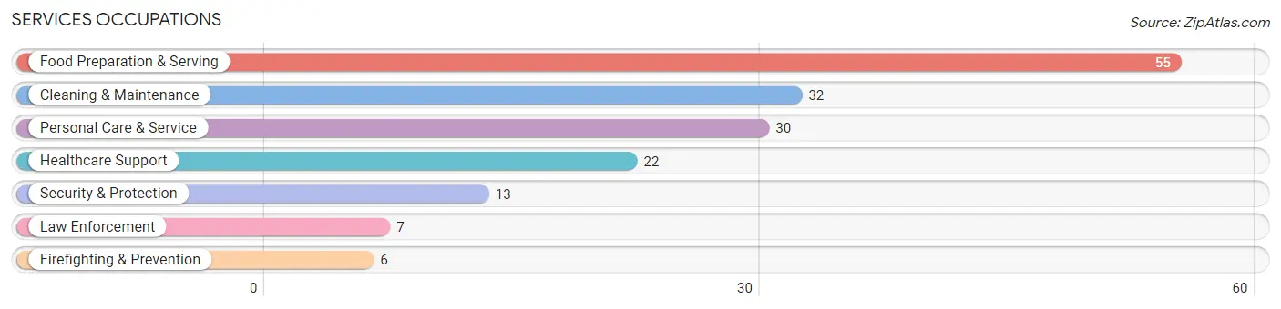 Services Occupations in Zip Code 18636