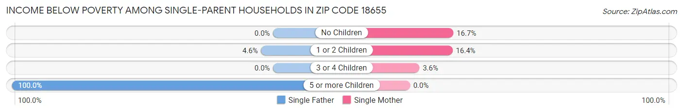 Income Below Poverty Among Single-Parent Households in Zip Code 18655