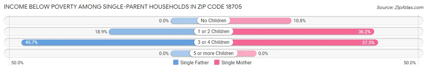 Income Below Poverty Among Single-Parent Households in Zip Code 18705