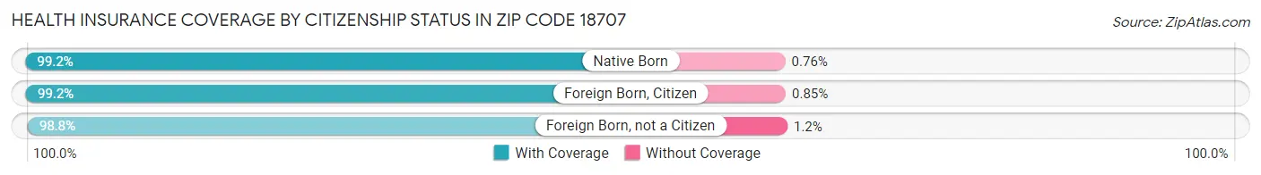 Health Insurance Coverage by Citizenship Status in Zip Code 18707