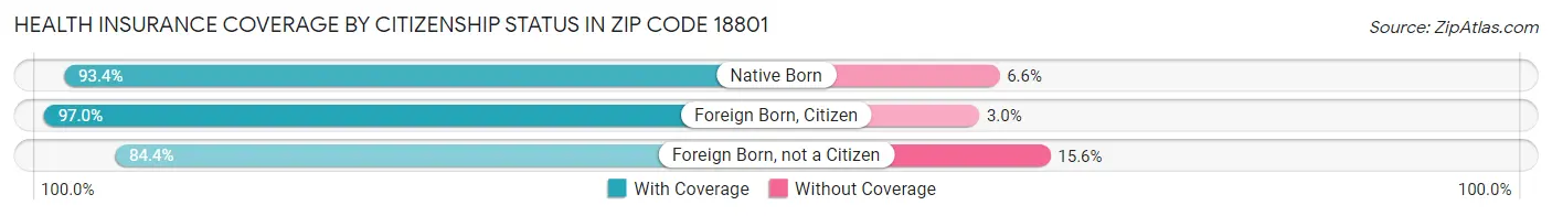Health Insurance Coverage by Citizenship Status in Zip Code 18801