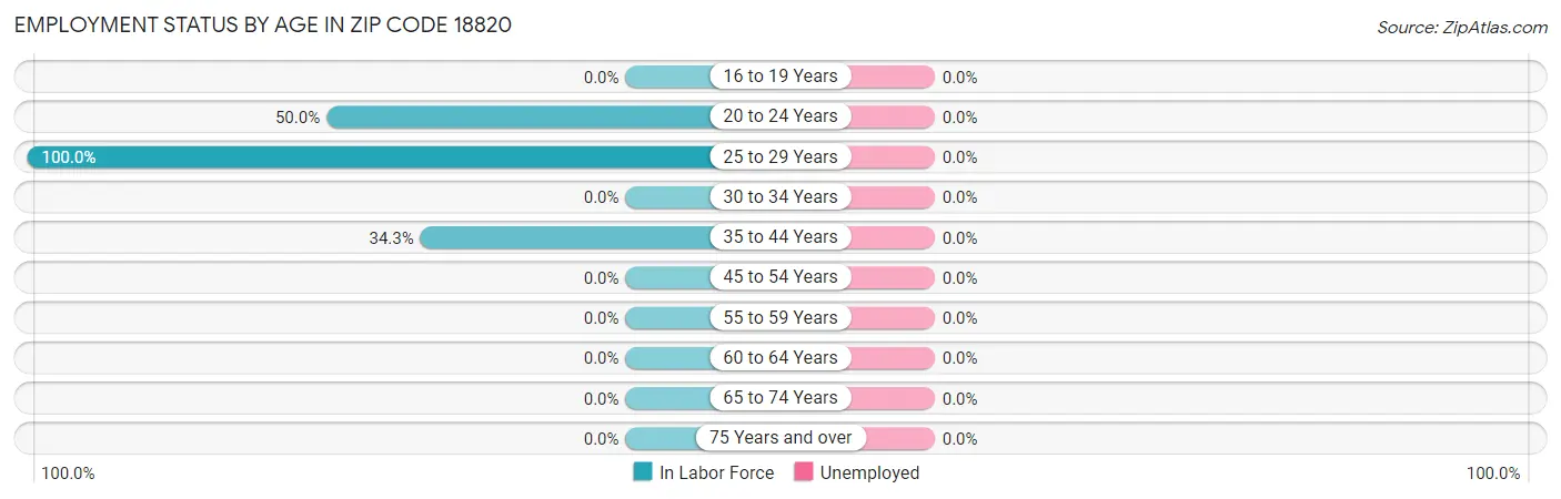 Employment Status by Age in Zip Code 18820