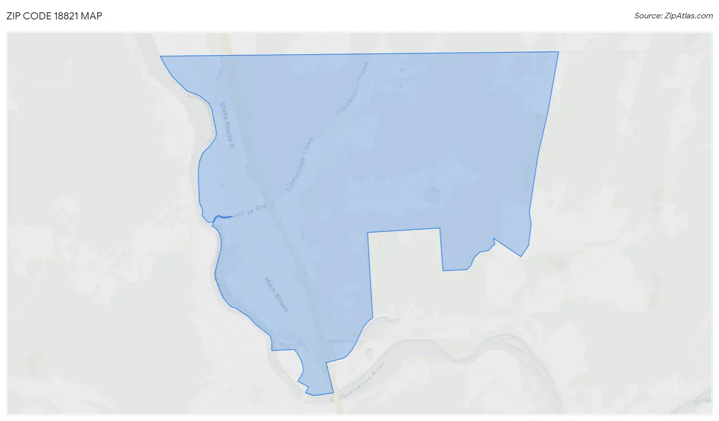 Zip Code 18821 Map