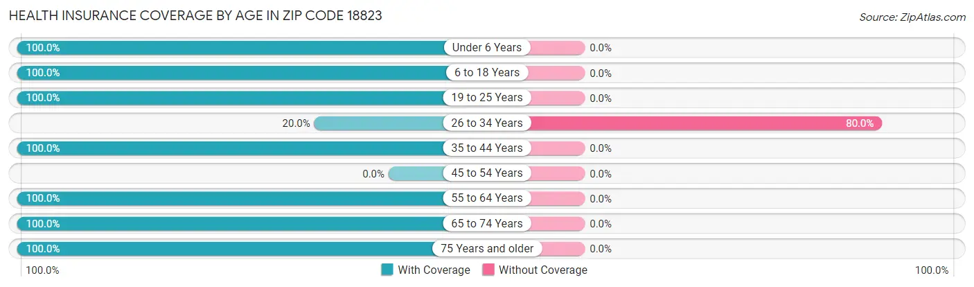 Health Insurance Coverage by Age in Zip Code 18823