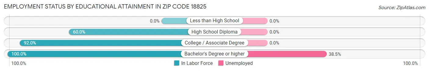 Employment Status by Educational Attainment in Zip Code 18825