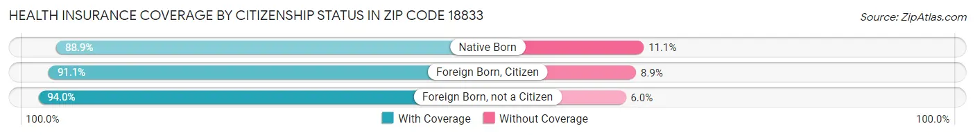 Health Insurance Coverage by Citizenship Status in Zip Code 18833
