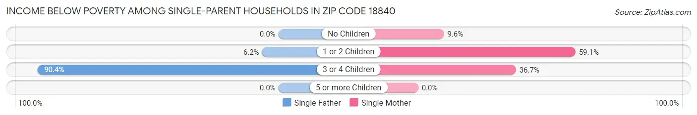 Income Below Poverty Among Single-Parent Households in Zip Code 18840
