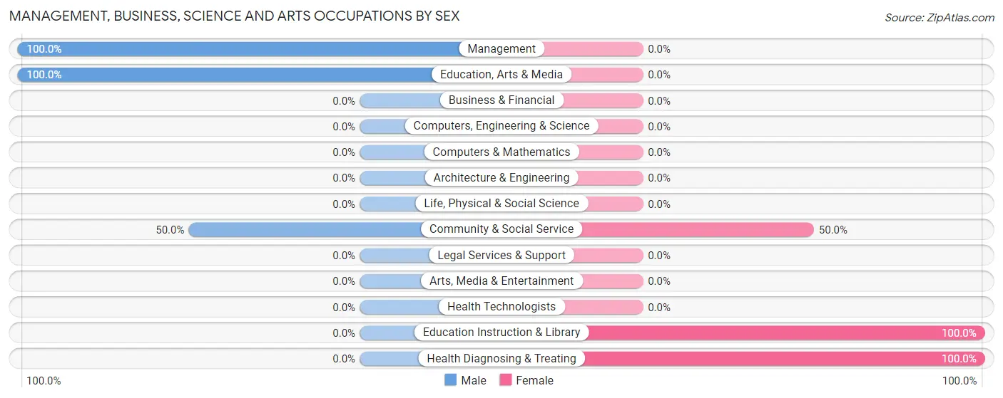 Management, Business, Science and Arts Occupations by Sex in Zip Code 18845