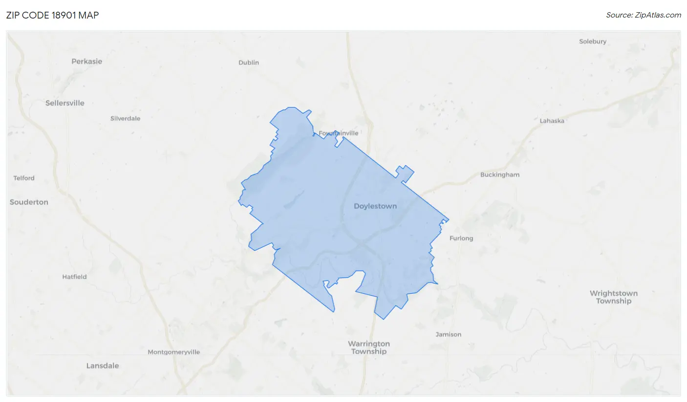 Zip Code 18901 Map