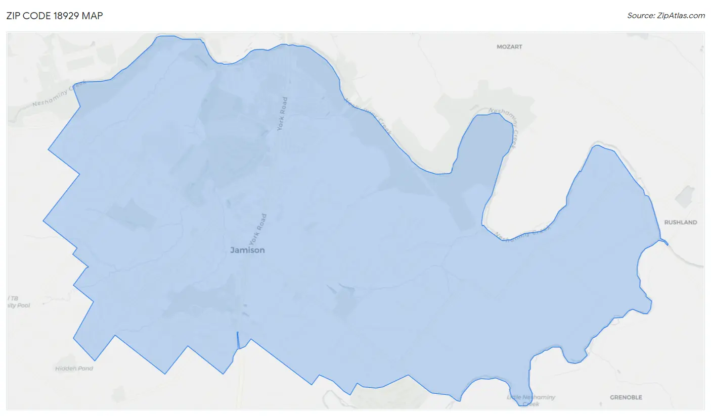 Zip Code 18929 Map