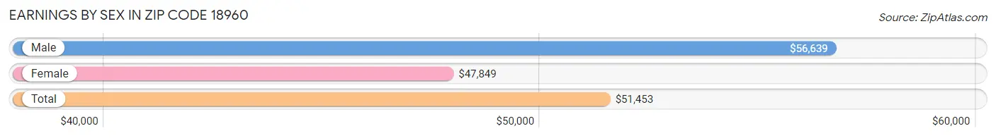 Earnings by Sex in Zip Code 18960