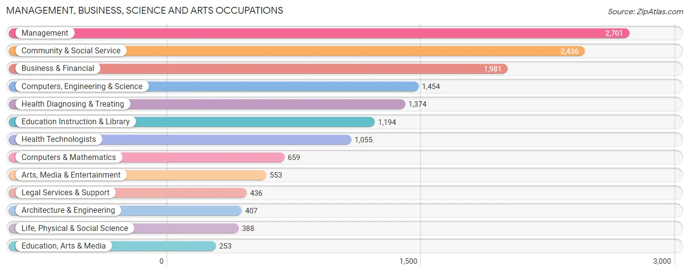 Management, Business, Science and Arts Occupations in Zip Code 19002