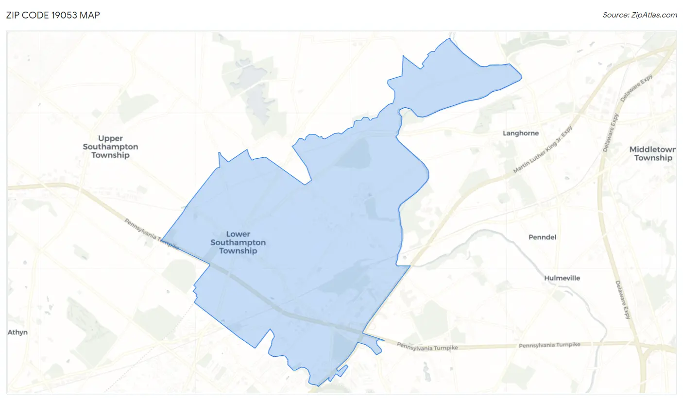 Zip Code 19053 Map