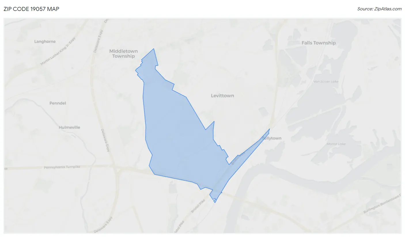 Zip Code 19057 Map