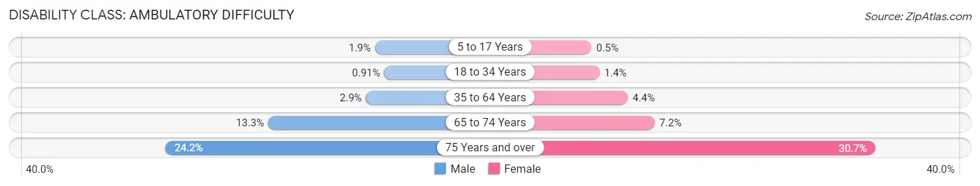 Disability in Zip Code 19067: <span>Ambulatory Difficulty</span>