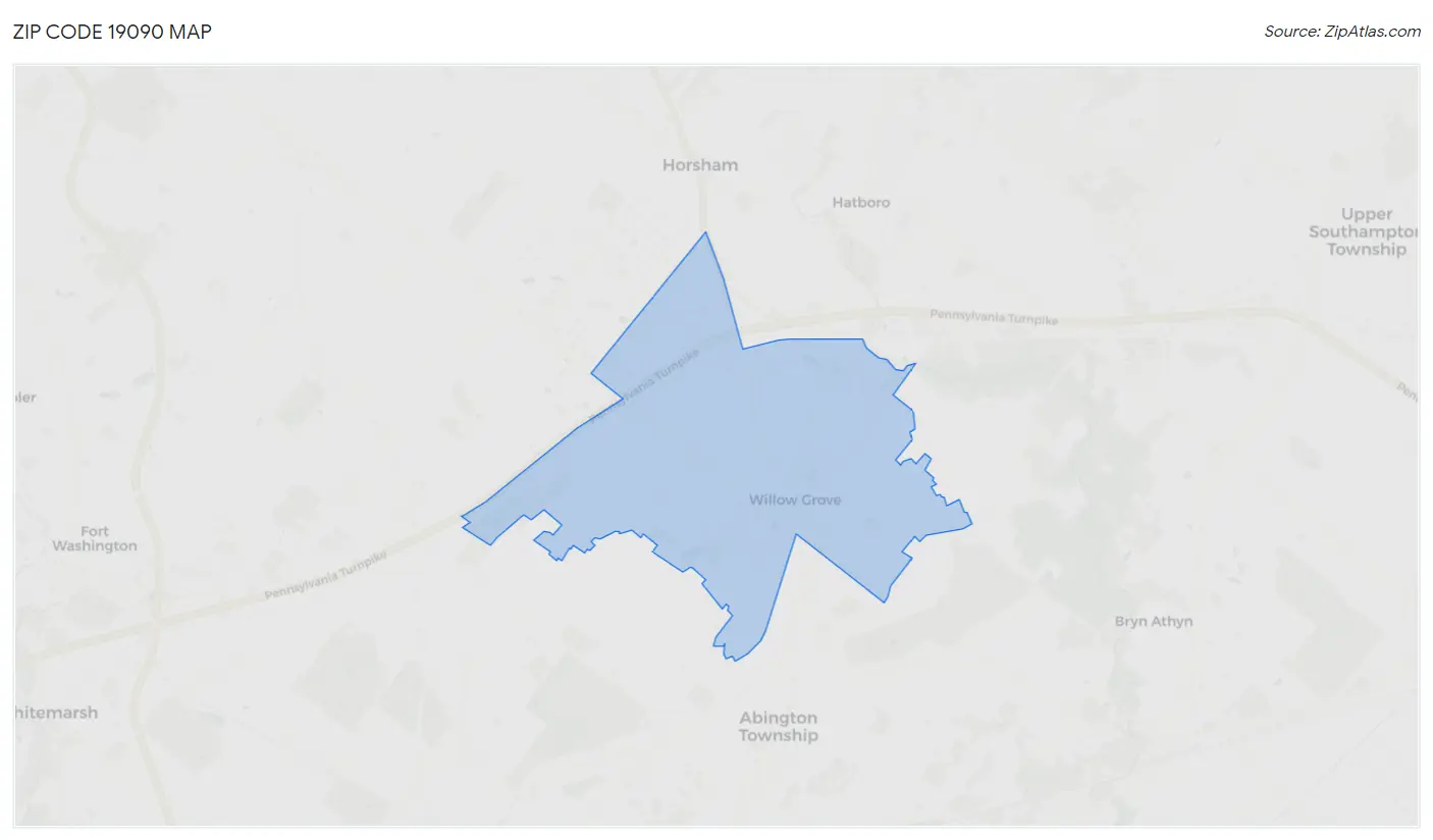 Zip Code 19090 Map