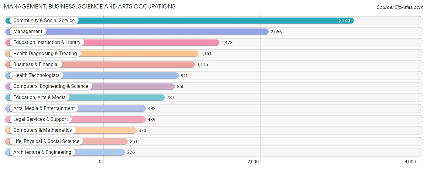 Management, Business, Science and Arts Occupations in Zip Code 19119