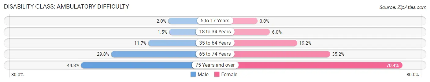 Disability in Zip Code 19124: <span>Ambulatory Difficulty</span>