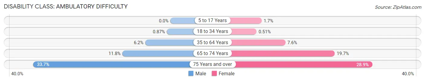 Disability in Zip Code 19128: <span>Ambulatory Difficulty</span>