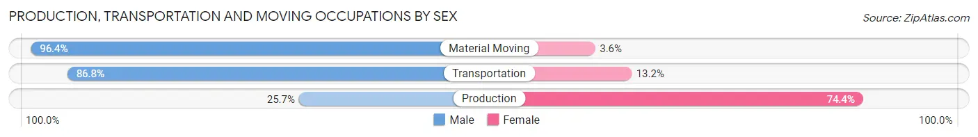 Production, Transportation and Moving Occupations by Sex in Zip Code 19130