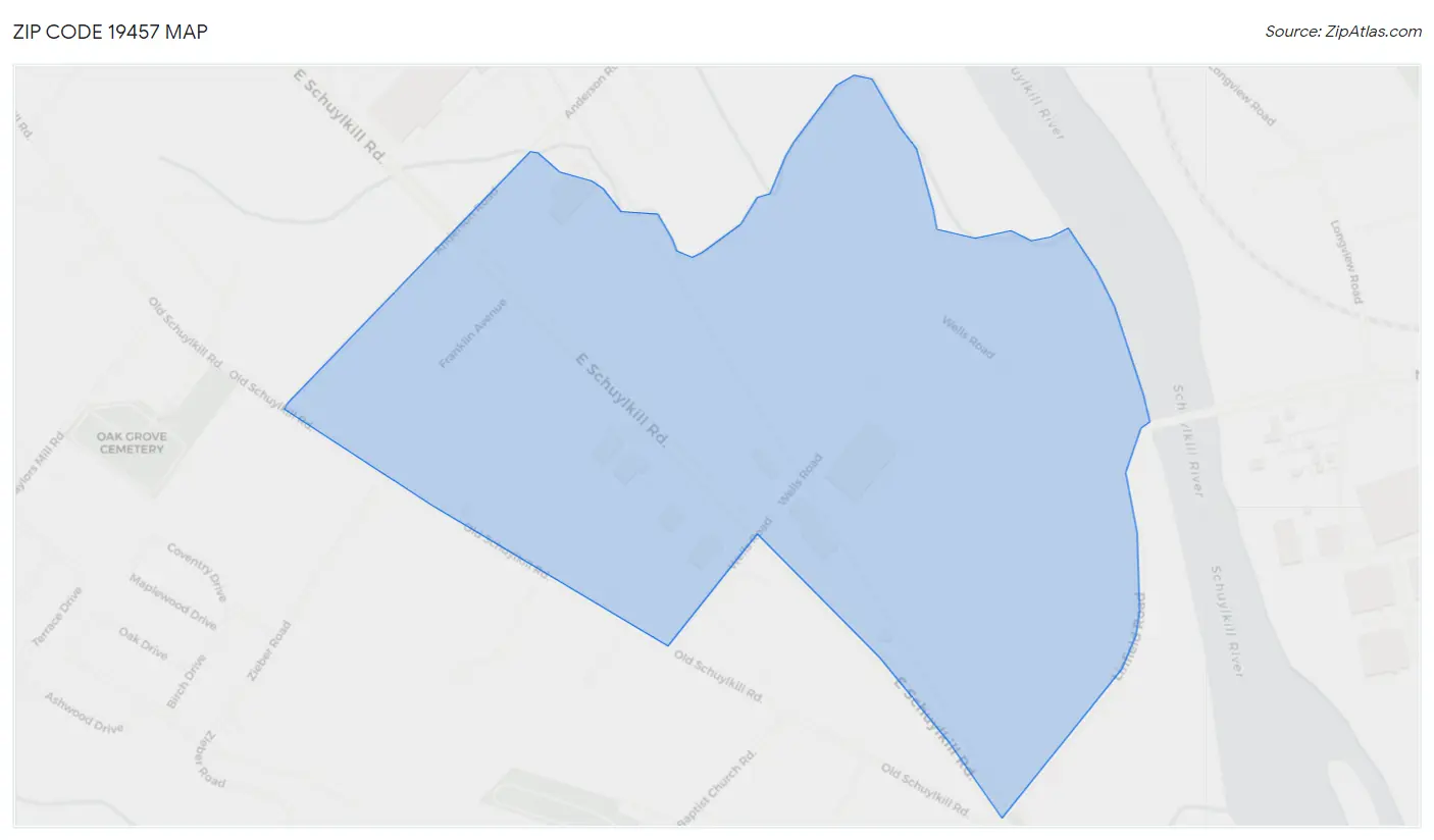 Zip Code 19457 Map