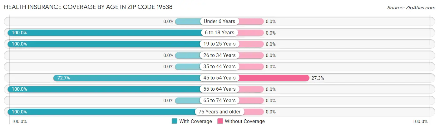 Health Insurance Coverage by Age in Zip Code 19538