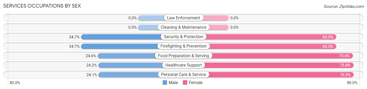 Services Occupations by Sex in Zip Code 19717
