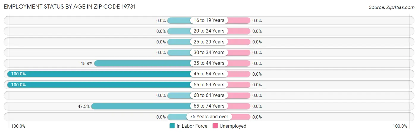 Employment Status by Age in Zip Code 19731