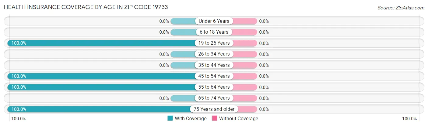 Health Insurance Coverage by Age in Zip Code 19733