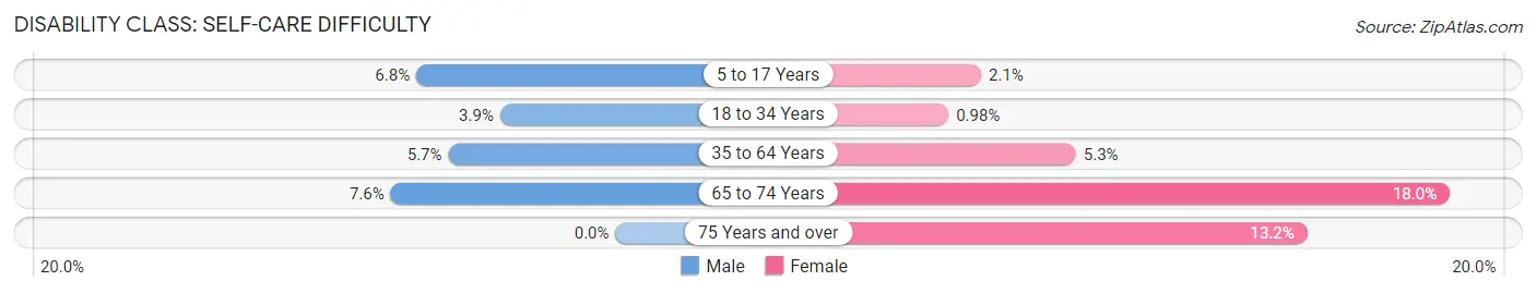 Disability in Zip Code 19801: <span>Self-Care Difficulty</span>