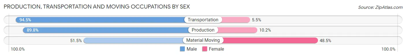 Production, Transportation and Moving Occupations by Sex in Zip Code 19810