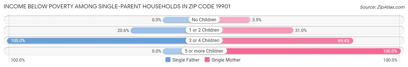 Income Below Poverty Among Single-Parent Households in Zip Code 19901