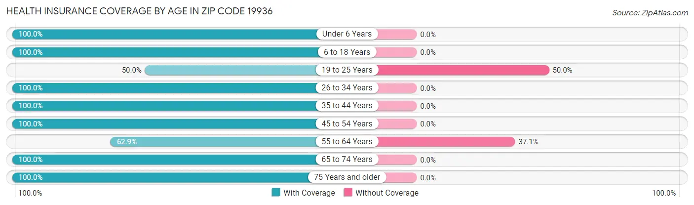 Health Insurance Coverage by Age in Zip Code 19936