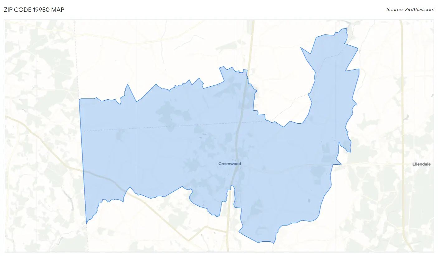 Zip Code 19950 Map