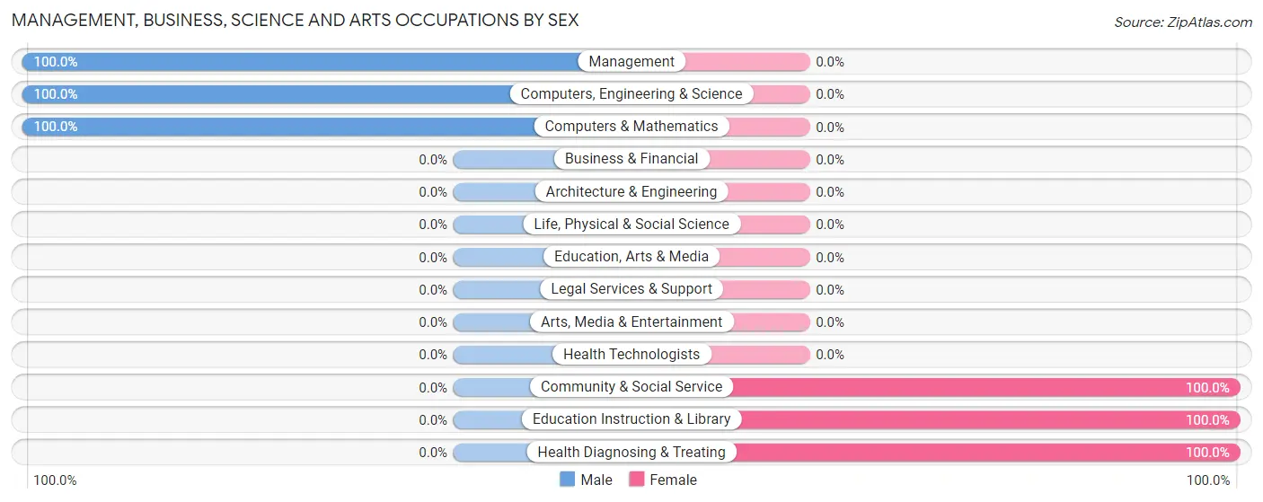 Management, Business, Science and Arts Occupations by Sex in Zip Code 19955