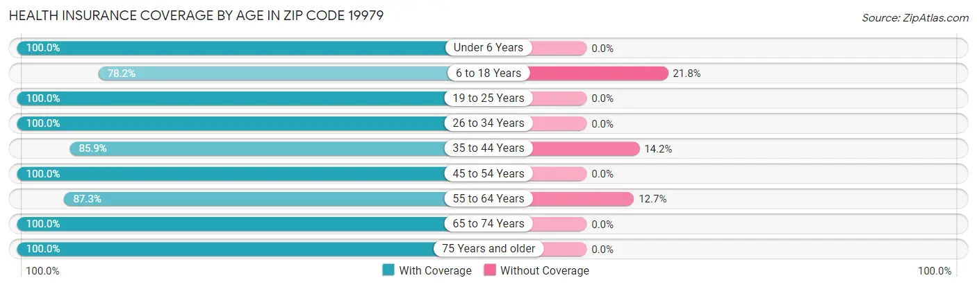 Health Insurance Coverage by Age in Zip Code 19979
