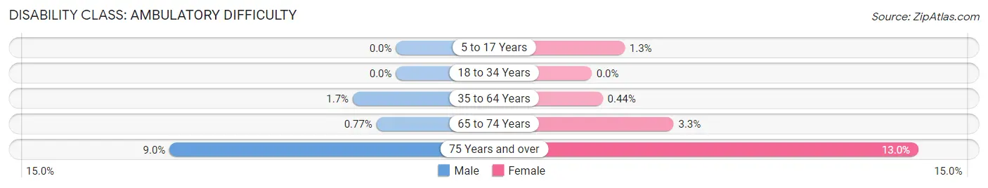 Disability in Zip Code 20007: <span>Ambulatory Difficulty</span>