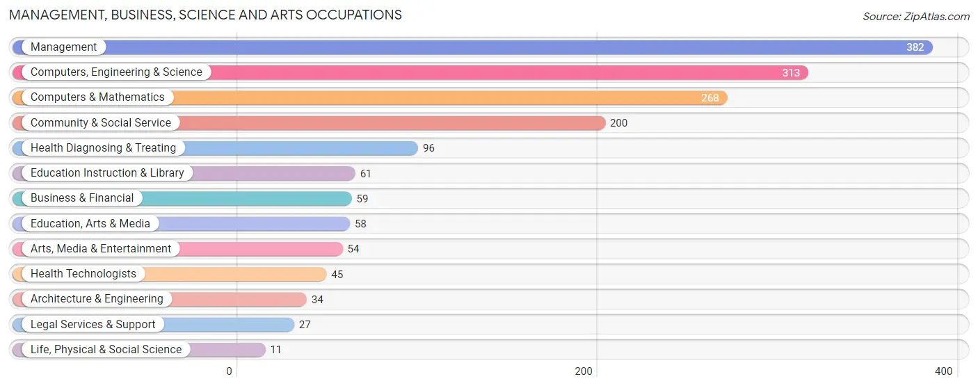 Management, Business, Science and Arts Occupations in Zip Code 20119