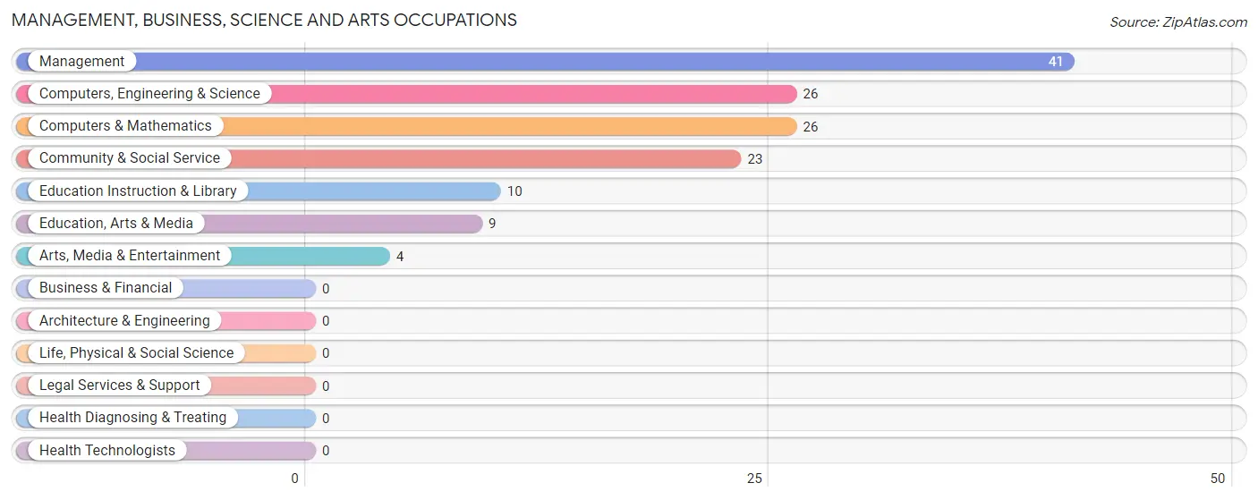 Management, Business, Science and Arts Occupations in Zip Code 20130