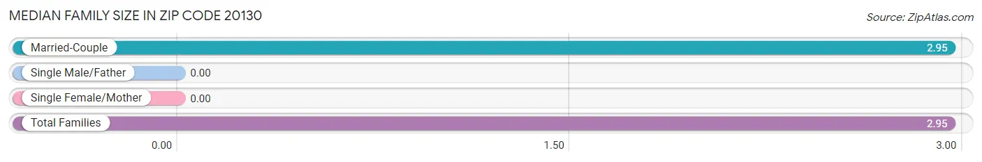 Median Family Size in Zip Code 20130