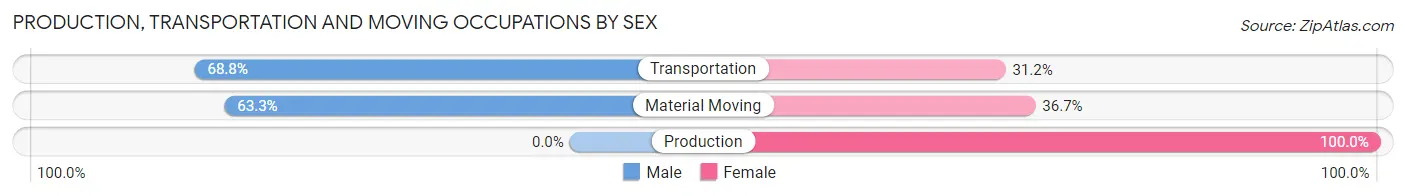 Production, Transportation and Moving Occupations by Sex in Zip Code 20135